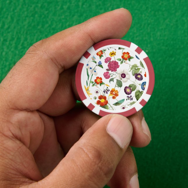 Fichas De Póquer Botánico Hermoso Acuarela (Mano)