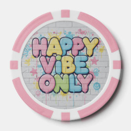Fichas De Póquer Brick with Colorful Text Saying “ Happy Vibe Only”