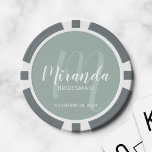 Fichas De Póquer Bridesmaid personalizada de escritura moderna<br><div class="desc">Añade un toque personal a tu boda con fichas de póquer personalizadas para la dama de honor. Este diseño presenta el nombre personalizado de la dama de honor en un estilo de letra de escritura moderno y blanco y un monograma en un estilo de tipo de letra de guión moderno...</div>