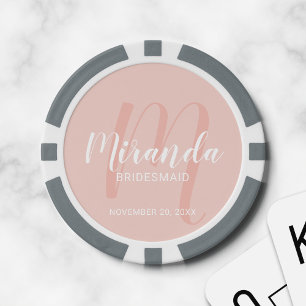 Fichas De Póquer Bridesmaid personalizada de escritura moderna