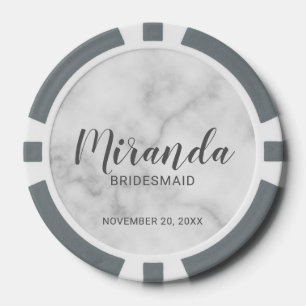 Fichas De Póquer Bridesmaid personalizada de escritura moderna