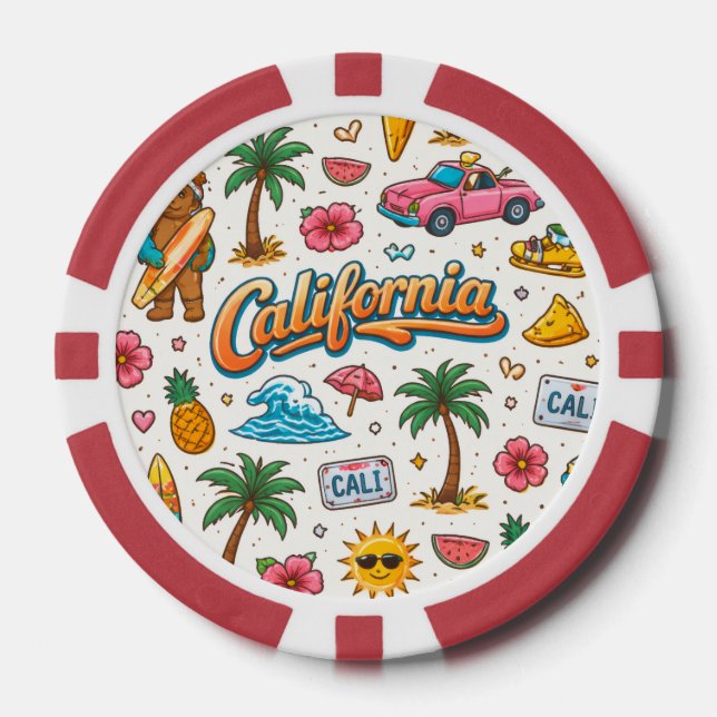 Fichas De Póquer Brillo de California (Anverso)