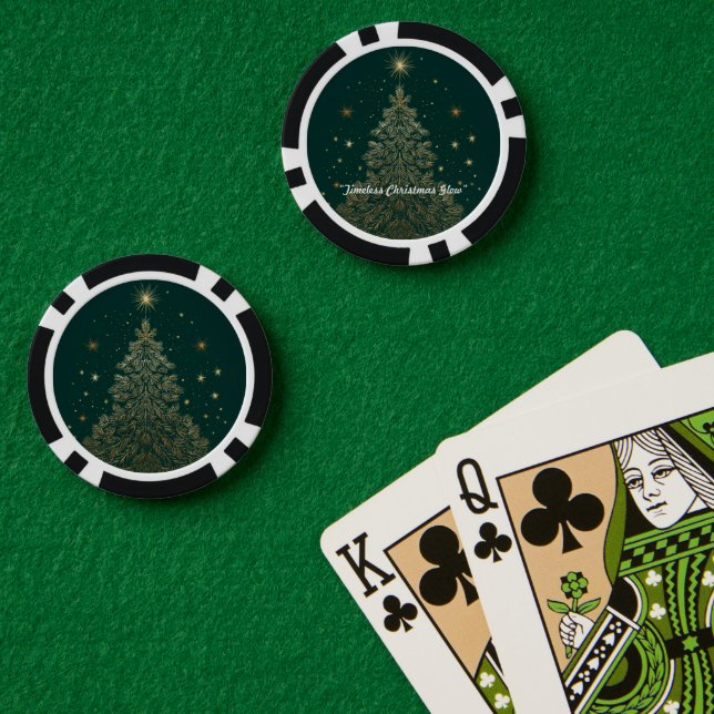 Fichas De Póquer “Brillo de Navidad de Lujo” (Mesa de Poker (Doble))