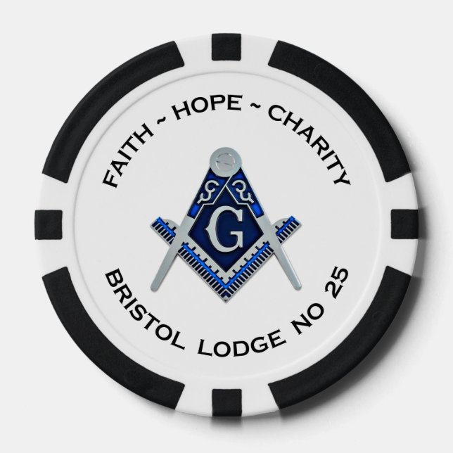 Fichas De Póquer Bristol No 25 Chips Masonic Poker (Anverso)