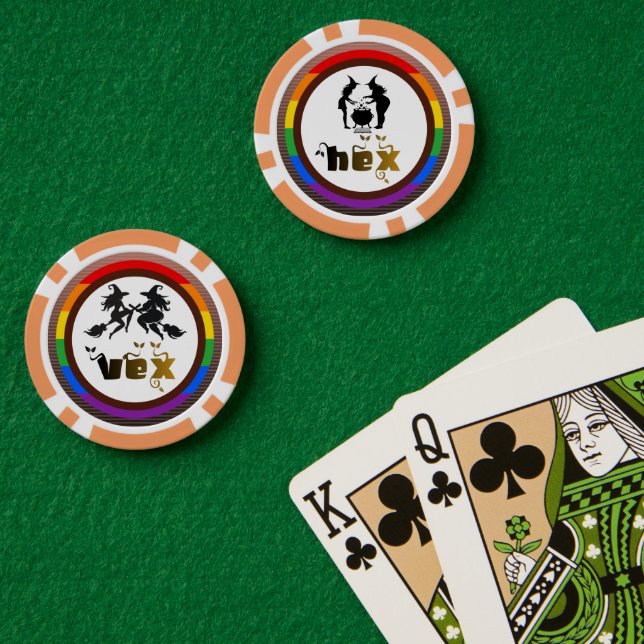Fichas De Póquer Brujas Hex. Vex. Positivas y Diversas (Mesa de Poker (Doble))