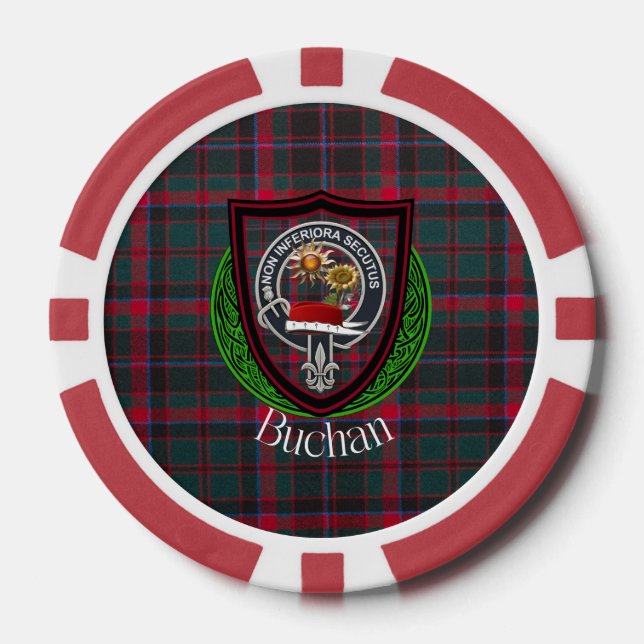 Fichas De Póquer Buchan Scottish Clan Tartan & Crest (Anverso)