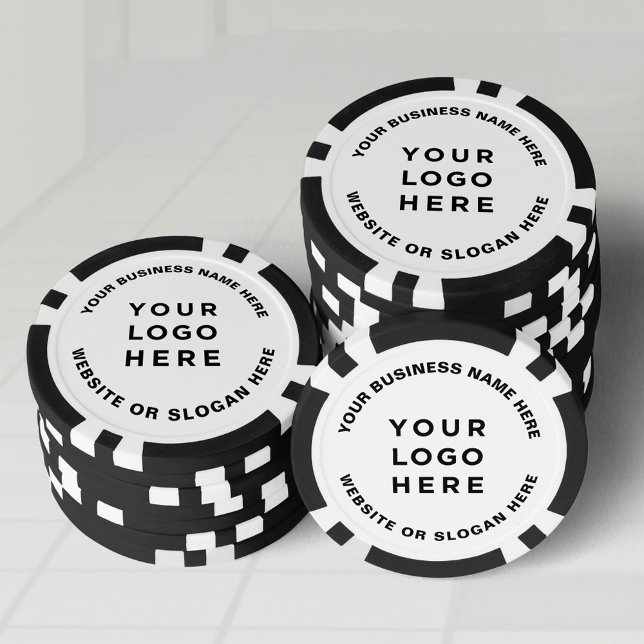 Fichas De Póquer Business Logo and Text Simple Professional (poker chips)
