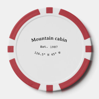 Fichas De Póquer Cabin de montaña añada fecha año coordenadas perso