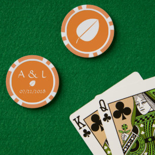 Fichas De Póquer Caídas en Naranja