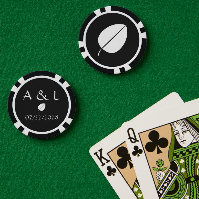 Fichas De Póquer Caídas en negro (Mesa de Poker (Doble))