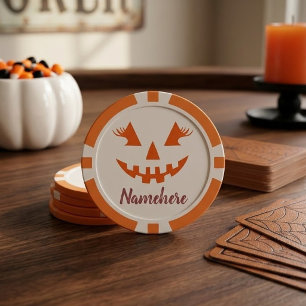 Fichas De Póquer Calabaza de Halloween personalizada femenina Jack