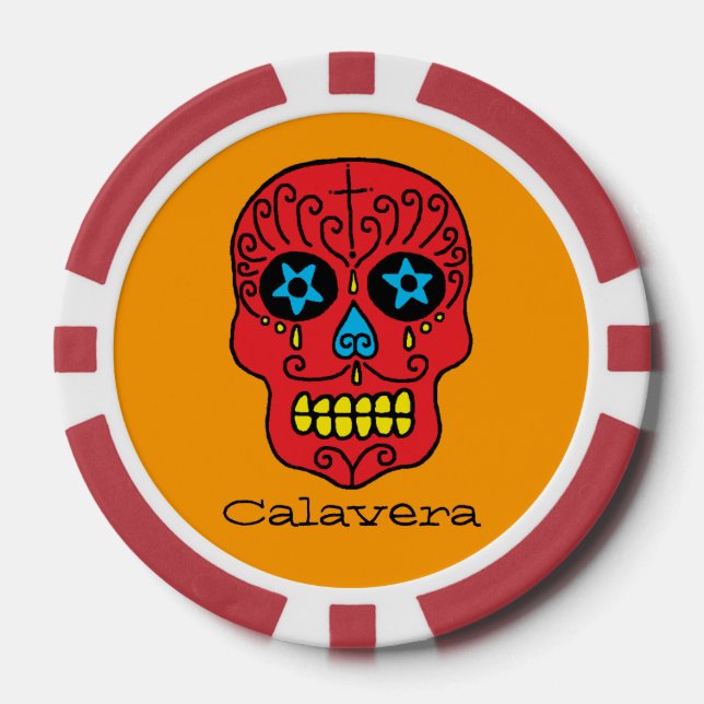 Fichas De Póquer Calavera de Azúcar (Anverso)