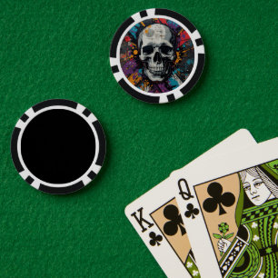 Fichas De Póquer Calavera vívida Graffiti urbano