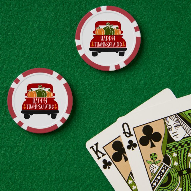 Fichas De Póquer Camión de Acción de Gracias (Mesa de Poker (Doble))