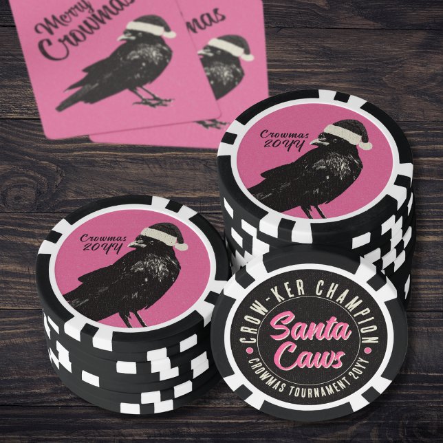 Fichas De Póquer Campeonato Gótico de Crow Merry Crowmas de Crow-ke (No matter if you call it poker or crow-ker, these unique chips will make your table stand out!)