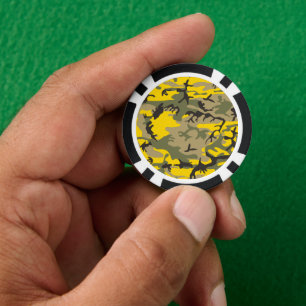 Fichas De Póquer Camuflaje amarillo y verde, ejército, ejército