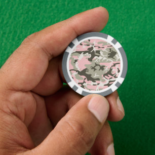 Fichas De Póquer Camuflaje rosa y verde, militar, militar