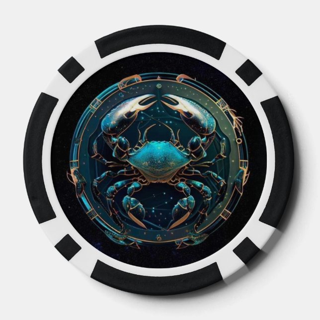 Fichas De Póquer Cáncer Zodiac Poker Chips - Horóscopo de cangrejo (Reverso )