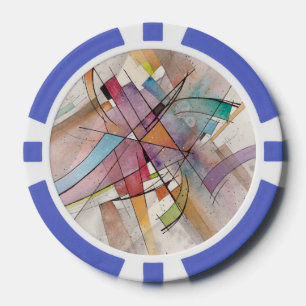 Fichas De Póquer CANTATA en MAYOR PASTEL Arte abstracto Acuarela
