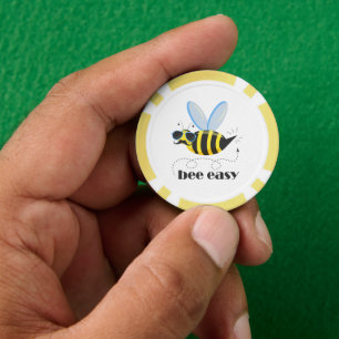 Fichas De Póquer Carácter de abeja con gafas de sol bigote Bee Fáci