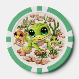 Fichas De Póquer Caracteres de dibujos animados de Baby Geckos Cute