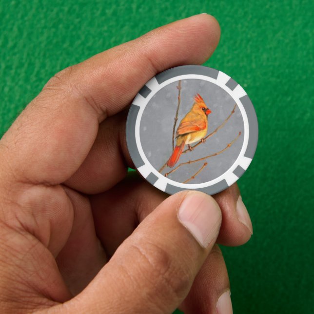 Fichas De Póquer Cardenal sobre pintura de bifurcaciones - Arte de  (Mano)