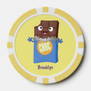 Fichas De Póquer Caricatura de dibujos animados de un dulce chocola
