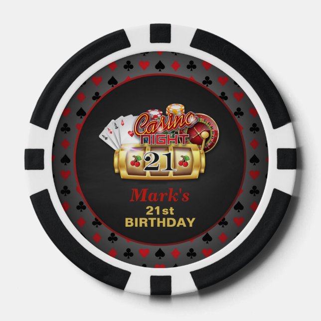 Fichas De Póquer Casino 21st Birthday Poker Chip (Anverso)