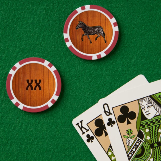 Fichas De Póquer Cebra de dot de polka tallada (Mesa de Poker (Doble))