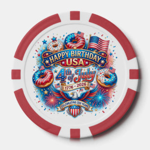 Fichas De Póquer Celebra el cumpleaños número 250 de Estados Unidos