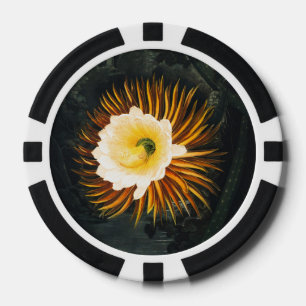 Fichas De Póquer Cereus Nocturno Florecedor Vintage Arte Gótico