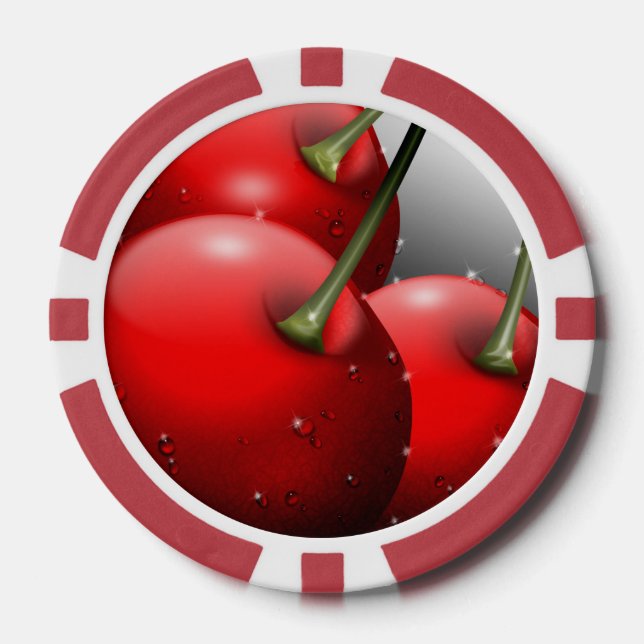 Fichas De Póquer Cerezas con gotas de excremento (Anverso)