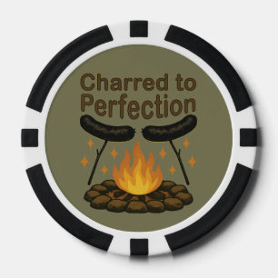 Fichas De Póquer Charlada a Perfección Divertida Fogata Perro Calie