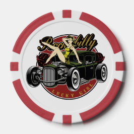 Fichas De Póquer Chica Pinup de época