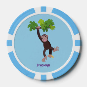 Fichas De Póquer Chimpancé lindo en personalizado colgante de la ju