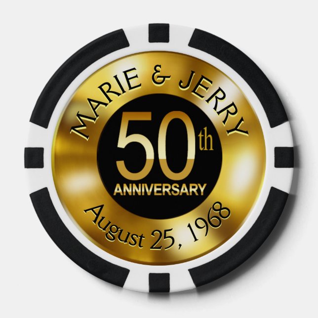 Fichas De Póquer Chip de casino Marie & Jerry 50th Anniv 1968 (Anverso)