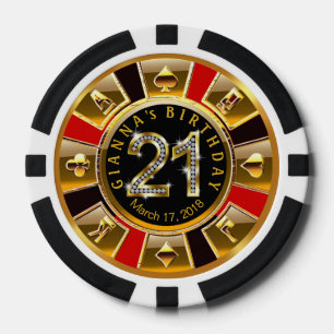 Fichas De Póquer Chip de Casino Vegas2 de Gianna Red & Black