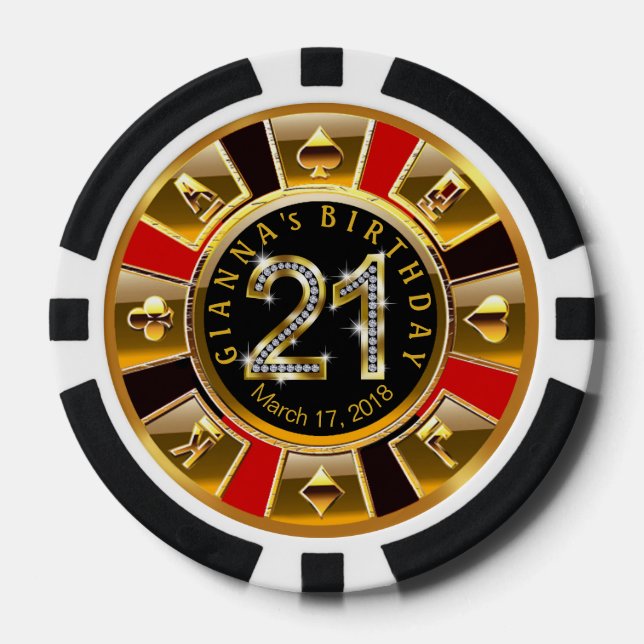 Fichas De Póquer Chip de Casino Vegas2 de Gianna Red & Black (Anverso)