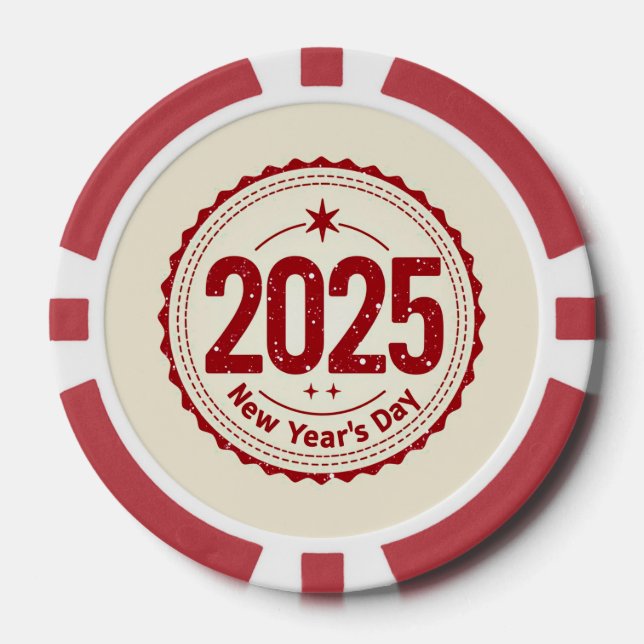 Fichas De Póquer Chip de Pocker del Año Nuevo 2025 (Anverso)