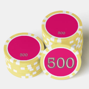 Fichas De Póquer Chip de poker rayado amarillo caliente 500
