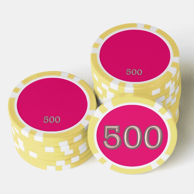 Fichas De Póquer Chip de poker rayado amarillo caliente 500 (Pila)