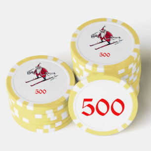 Fichas De Póquer Chip de poker rayado amarillo de esquiar Santa 500