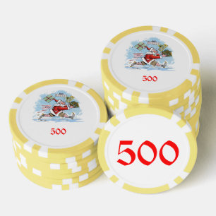 Fichas De Póquer Chip de poker rayado amarillo no preparado 500
