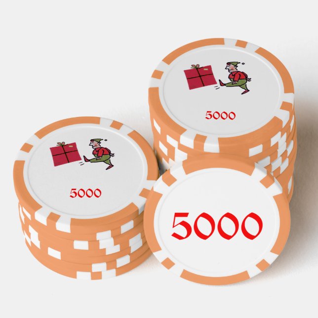 Fichas De Póquer Chip de poker rayado Angry Elf naranja 5000 (Pila)