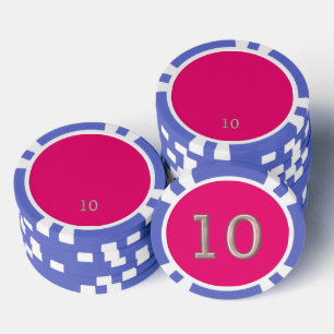 Fichas De Póquer Chip de poker rayado azul caliente 10