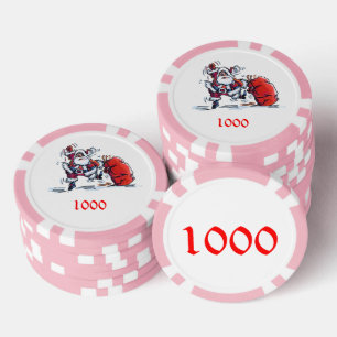 Fichas De Póquer Chip de poker rayado de 1000 color rosa de Santa F