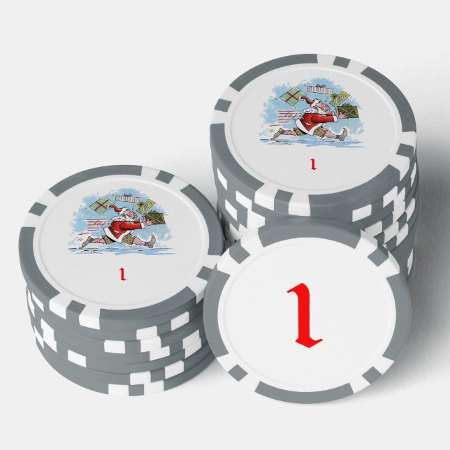 Fichas De Póquer Chip de poker rayado gris no preparado 1 (Pila)