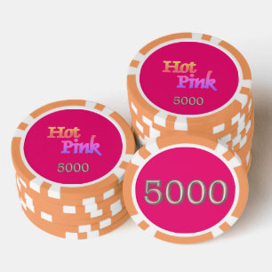 Fichas De Póquer Chip de póker rayado Hot Pink naranja 5000