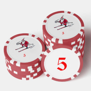 Fichas De Póquer Chip de poker rayado rojo Santa Skip 5