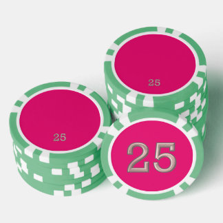 Fichas De Póquer Chip de póker rayado verde caliente 25